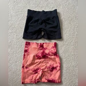 Tie-Dye and Black Shorts Set